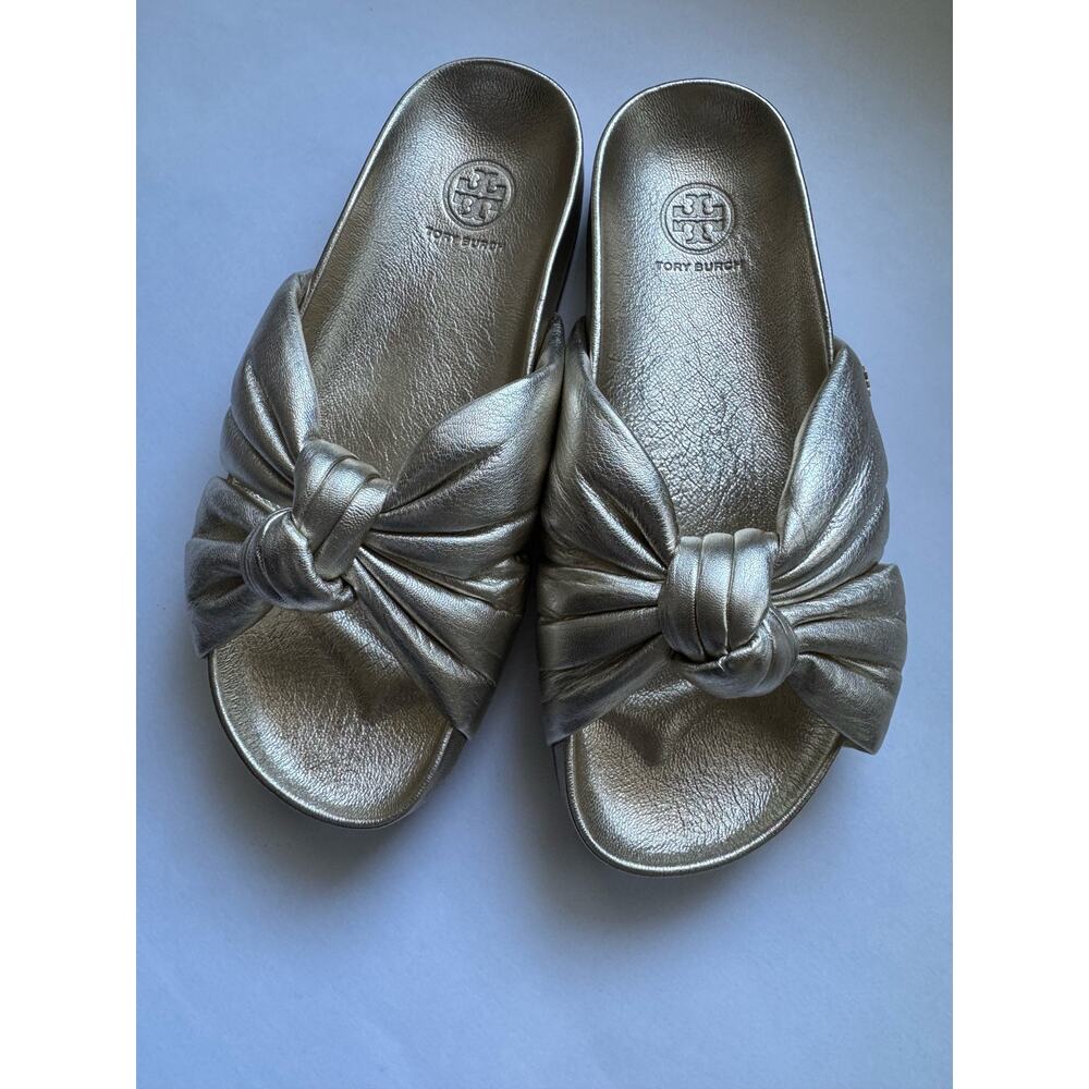 Tory Burch Gold Slide Sandals